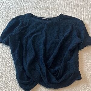 Navy Floral Lace Women’s Crop Top